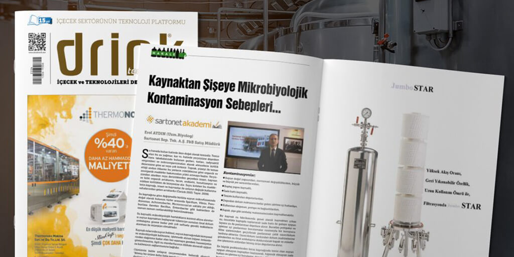 Uzm. Biol. Erol Aydın'ın ''Kaynaktan Şişeye Mikrobiyolojik Kontaminasyon Sebepleri'' başlıklı makalesi DrinkTech dergisinde yayınlandı.